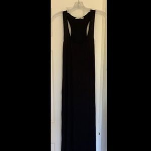 Black sleeveless maxi dress